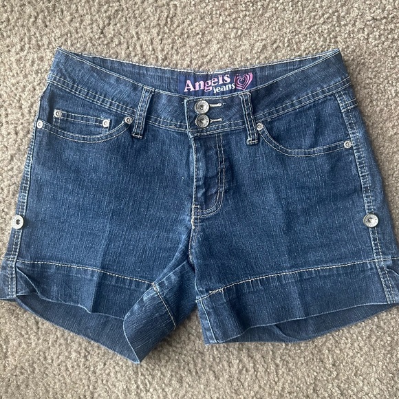 Angels Blue Jean Shorts Classic Design - Picture 1 of 6
